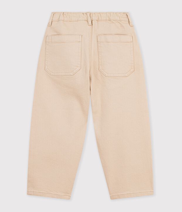 Children's 5-pocket denim trousers. beige