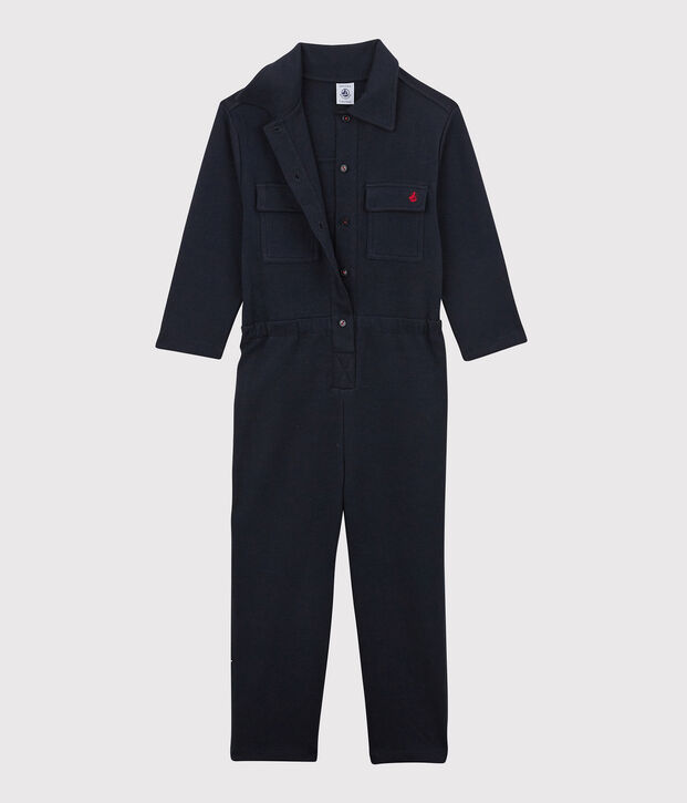 Girls' Printed Cotton Jumpsuit blue