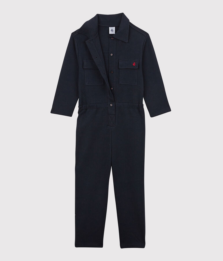 Girls' Printed Cotton Jumpsuit blue