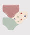 Children's High-Waisted Cotton Heart Knickers - 3-Pack variante 1