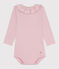 Babies' plain cotton body JOLI pink