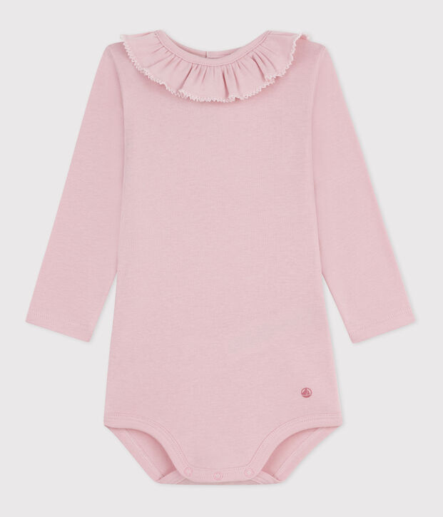 Babies' plain cotton body with a collar JOLI