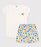 Girls' Cotton Short Pyjamas MARSHMALLOW white/MULTICO white