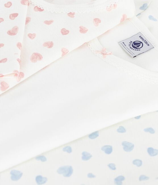 Pack of children's long-sleeved heart-print cotton T-shirts variante 1