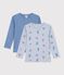 Pack of children's long-sleeved printed cotton T-shirts multicolor