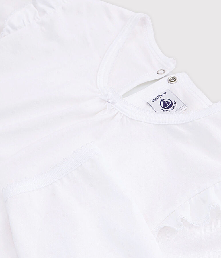 Girls' Fine Cotton Pyjamas ECUME white