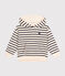 Hooded sweatshirt in brushed fleece for girls or boys AVALANCHE white/SMOKING blue