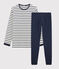 Boys' Cotton Pyjamas with Sailor Stripes white/blue