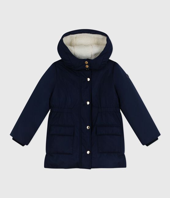 Children's plain mid-length parka SMOKING blue