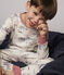 Boys' Toile de Jouy Paris Cotton Pyjamas MARSHMALLOW white/MEDIEVAL blue