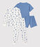 Boys' Paris Themed and Blue Pinstriped Cotton Pyjamas - 2-Pack variante 1