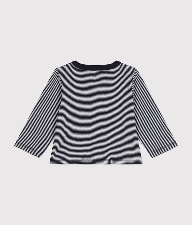 Babies' Stripy Tube Knit Cardigan blue/white