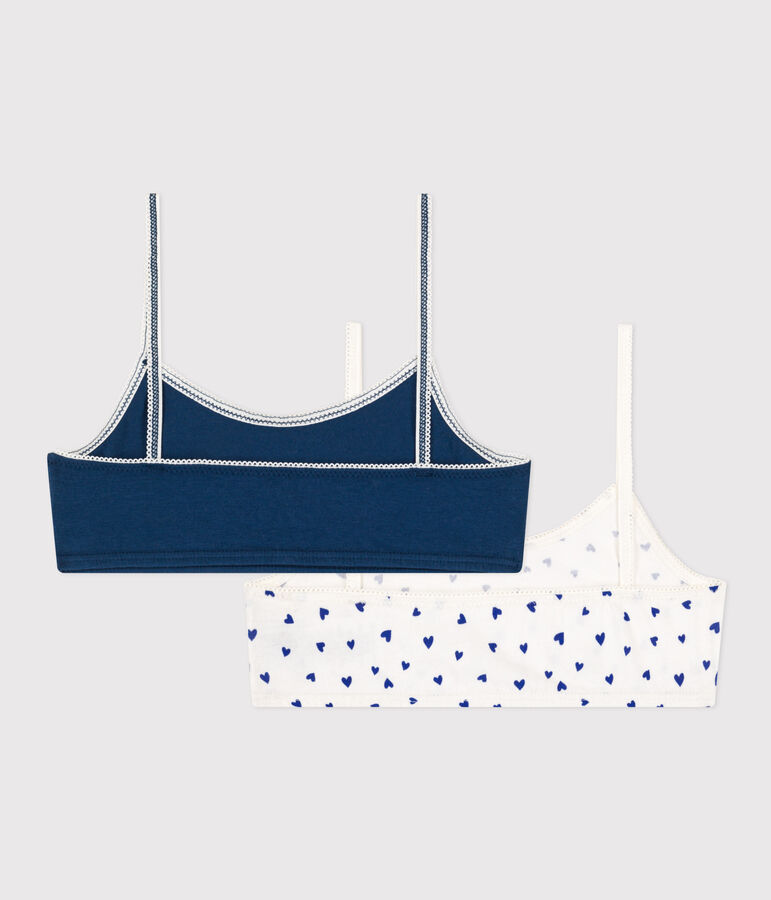 Girls' Heart Cotton and Elastane Bralettes - 2-Pack multicolor