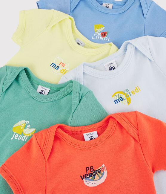 Babies' Short-Sleeved Fruit Pattern Bodysuit - 5-Pack variante 1
