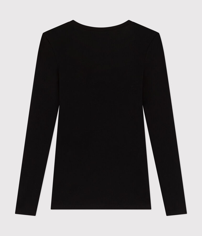 Women's long-sleeved dancer neck T-shirt black