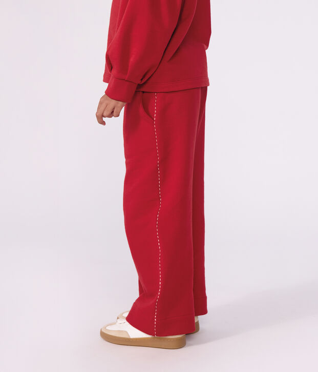 Children's wide-leg cotton jogging bottoms red