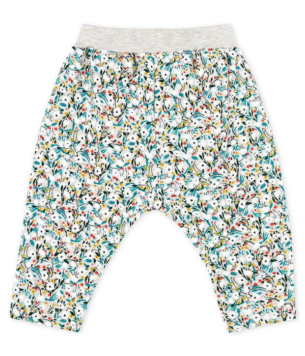 Baby Girls' Printed Fleece Trousers grey/multicolor