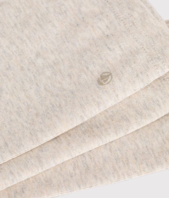 Babies' plain cotton leggings MONTELIMAR CHINE beige