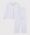Women's buttoned stripe and heart print cotton pyjamas white/multicolor