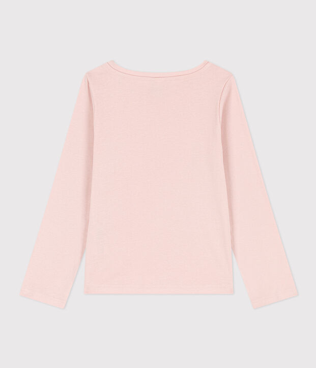 Girls' long-sleeved cotton T-shirt pink