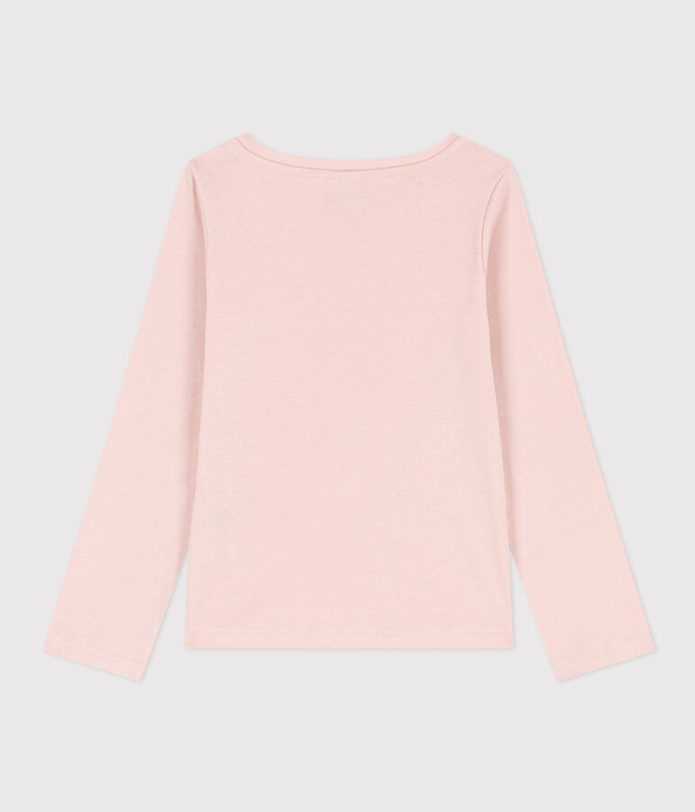 Girls' long-sleeved cotton T-shirt pink