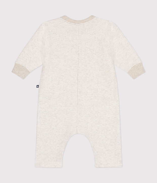 Babies' soft, warm fleece jumpsuit beige
