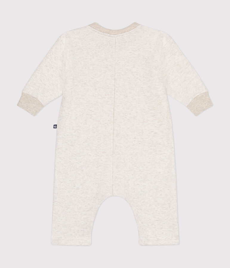 Babies' soft, warm fleece jumpsuit beige