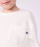 Children's long-sleeved plain cotton T-shirt white