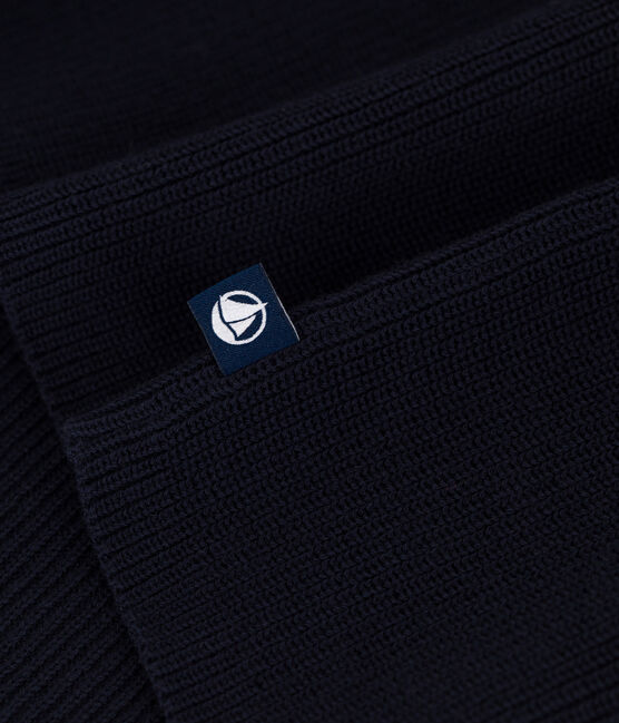 Women's plain cotton sailor-style jumper SMOKING blue