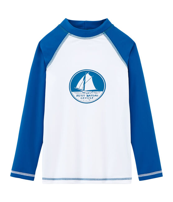 Unisex sun protection T-shirt MARSHMALLOW white/RIYADH blue