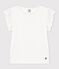 Girls' Short-Sleeved Cotton T-Shirt MARSHMALLOW white