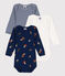 Babies' Mushroom Print Long-Sleeved Cotton Bodysuits - 3-Pack variante 1