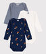 Babies' Mushroom Print Long-Sleeved Cotton Bodysuits - 3-Pack
