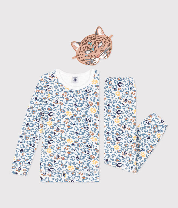 Children's Unisex Fancy Dress Pyjamas with mask white/multicolor