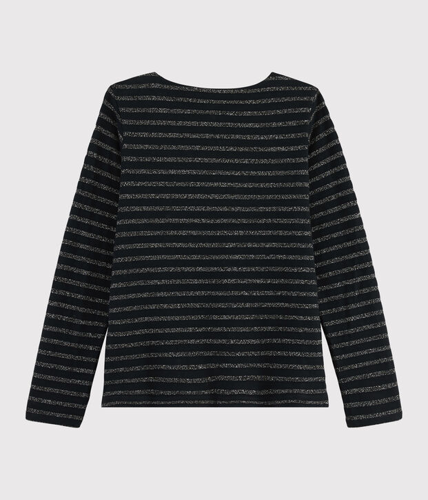 Women's shiny Breton Top black/NOIR ARGENT BRILLANT