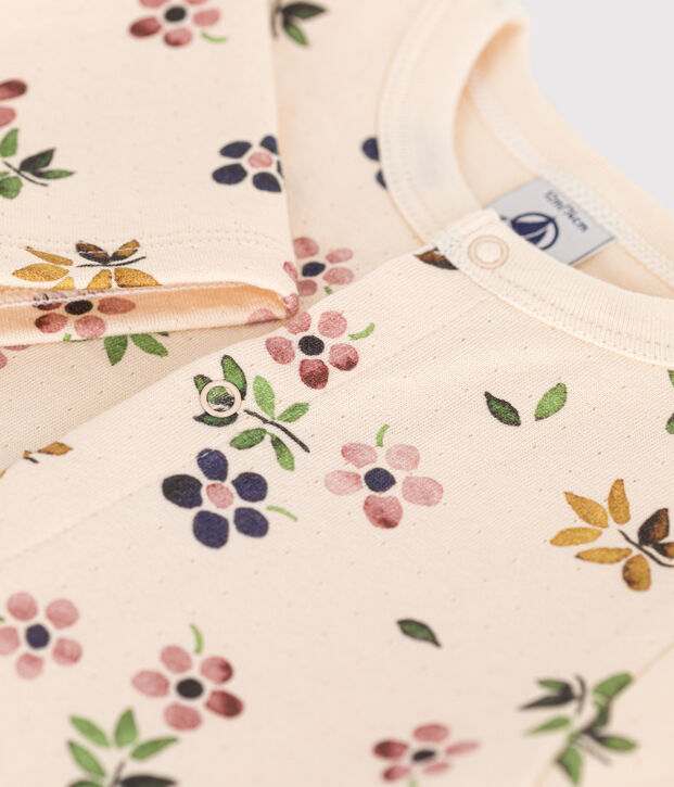 Babies' tube knit cardigan Ecru/multicolor