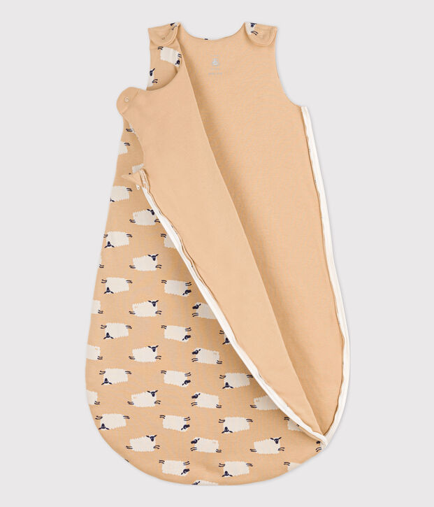 Babies' Sheep Themed Cotton Sleeping Bag beige/multicolor