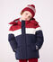 Children's plain colourblock puffer jacket SMOKING blue/MULTICO white
