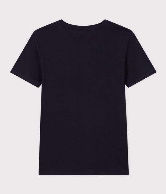 Women's Iconic plain short-sleeved rib knit T-shirt SMOKING blue