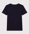 Women's Iconic plain short-sleeved rib knit T-shirt SMOKING blue