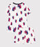 Children's boat-print cotton pyjama shorts MARSHMALLOW white/MULTICO white