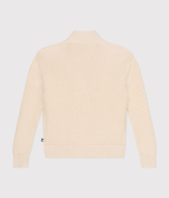 Women's Fisherman's Rib Cotton Cardigan AVALANCHE Ecru