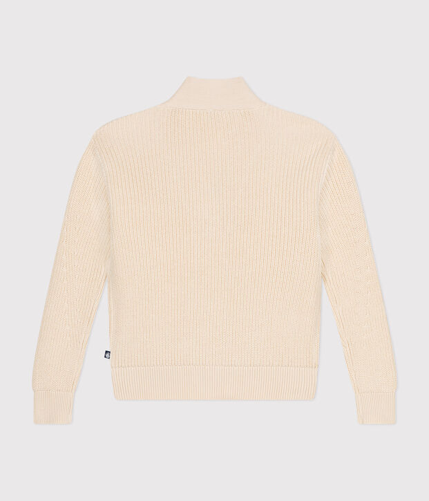 Women's Fisherman's Rib Cotton Cardigan Ecru