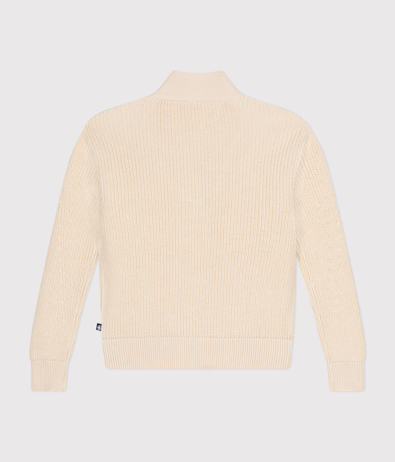 Women's Fisherman's Rib Cotton Cardigan Ecru