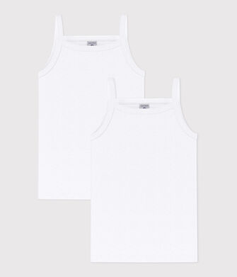 Girls' White Strappy Tops - 2-Pack