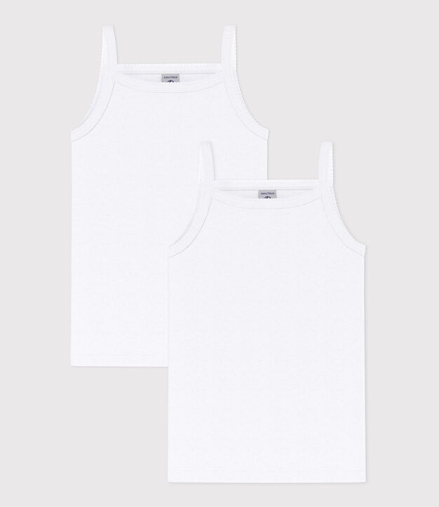 Girls' White Strappy Tops - 2-Pack multicolor