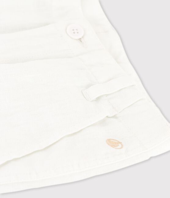 Boys' Linen Bermuda Shorts ECUME white