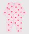Babies' heart print footless cotton pyjama suit MARQUISE /PEACHY