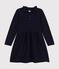 Girls' long-sleeved knitted dress SMOKING blue
