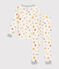 Children's star print fitted cotton pyjamas MARSHMALLOW white/MULTICO white